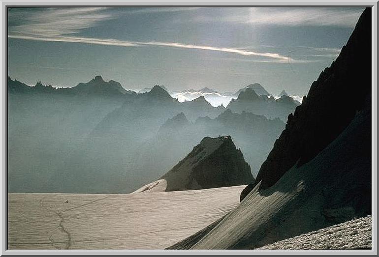 Am Morgen auf dem Glacier Du Geant