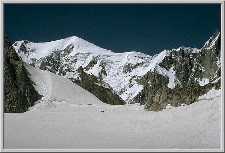 Weg von Turiner Hütte in Richtung Aiguille du Midi, Mont Blanc