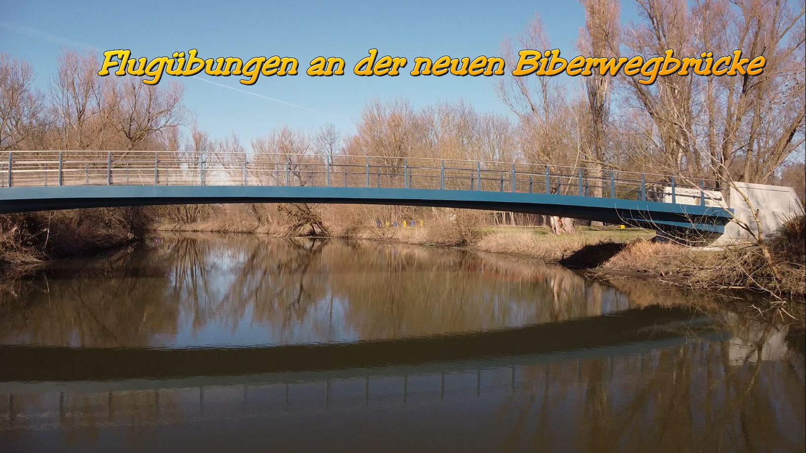 Drohnenflugübungen an der neuen Biberwegbrücke